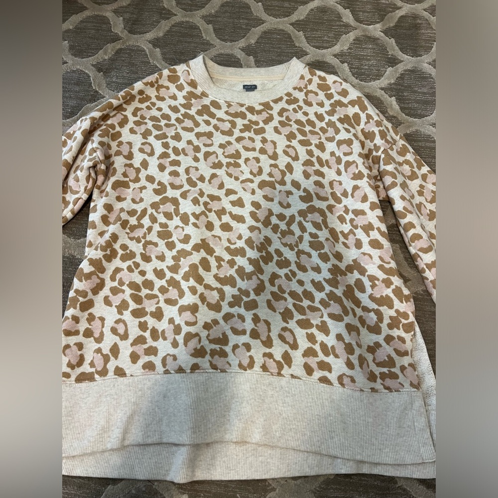 Aerie Beige and Brown Animal Patterned Sweater